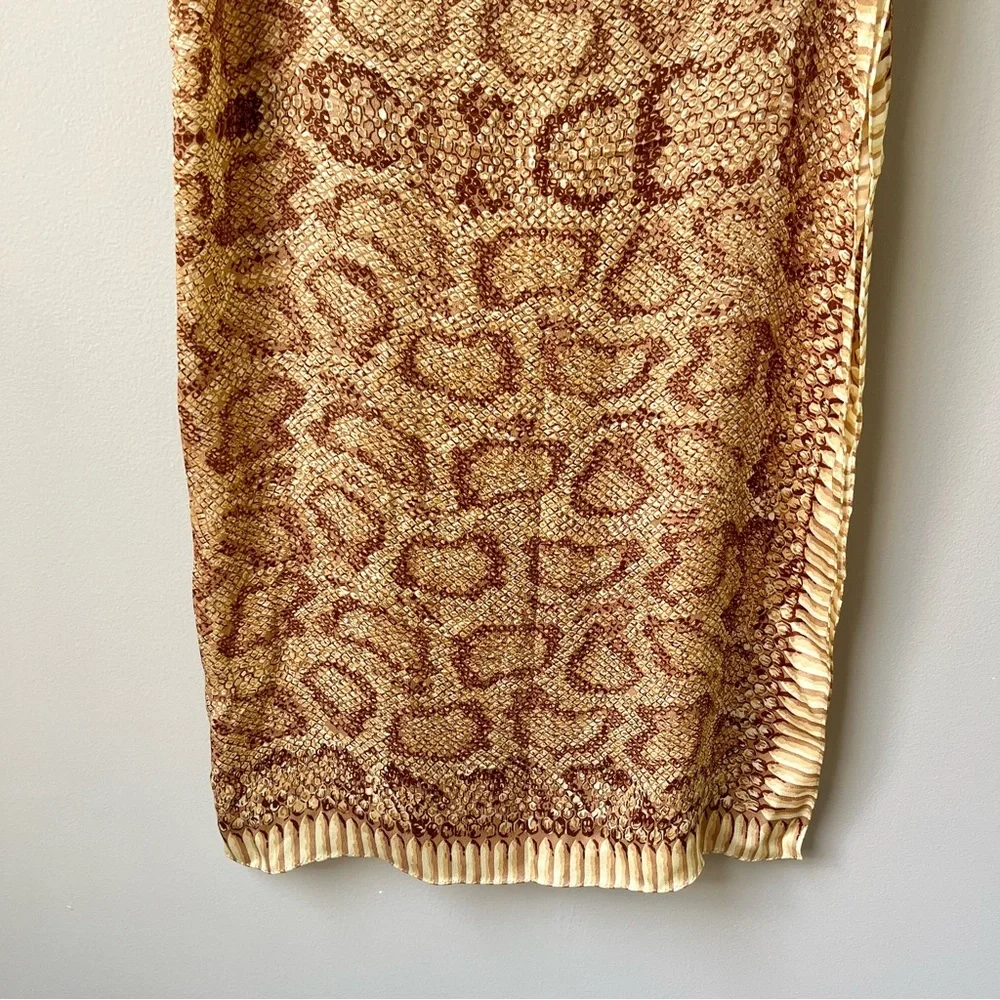 Vintage Ralph Lauren 100% Silk Scarf Animal Print Japan Preppy Classic 90s Camel - Picture 11 of 12